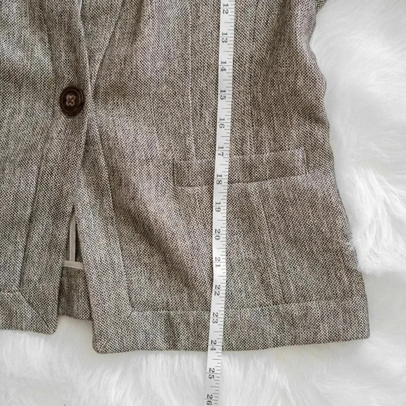 COLDWATER CREEK CROPPED BLAZER SZ 12 METALLIC THREAD GOLD HARDWARE 3/4 SLEEVES - Picture 10 of 11